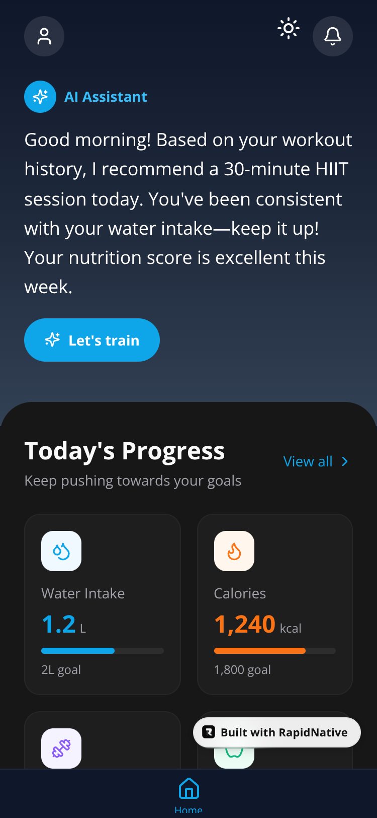 FitAssist screen 1