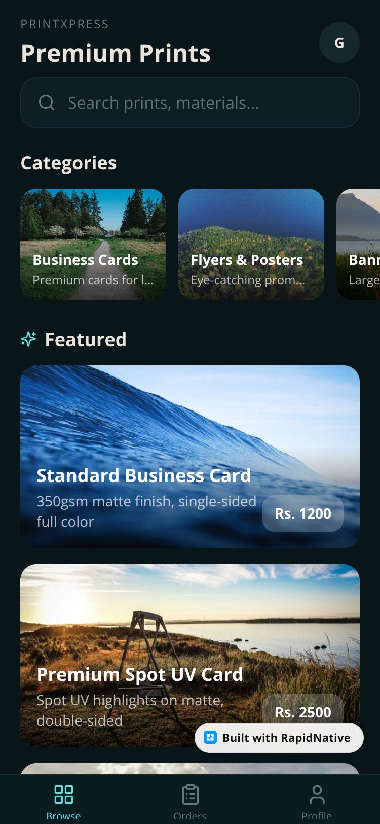 PrintXpress screen 2