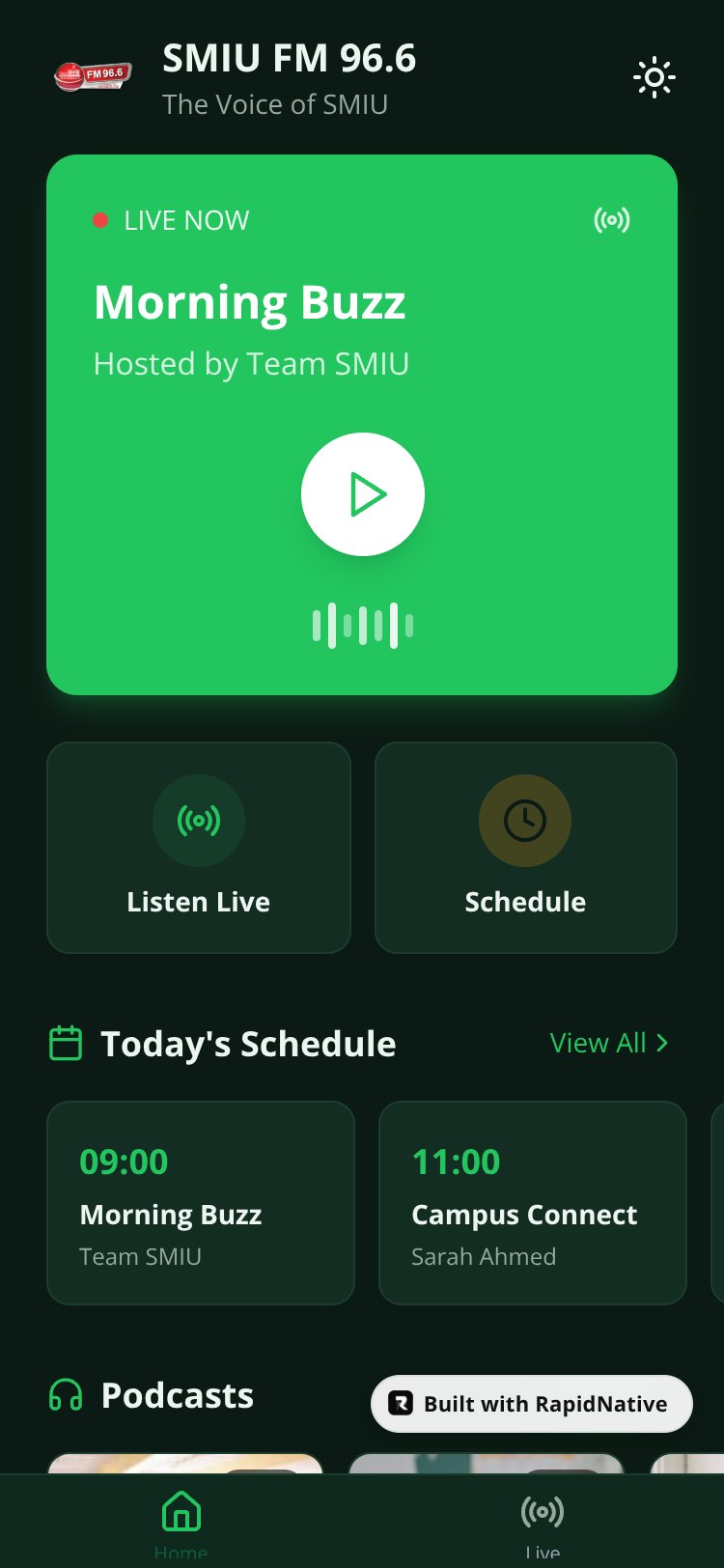 SMIU FM 96.6 screen 1
