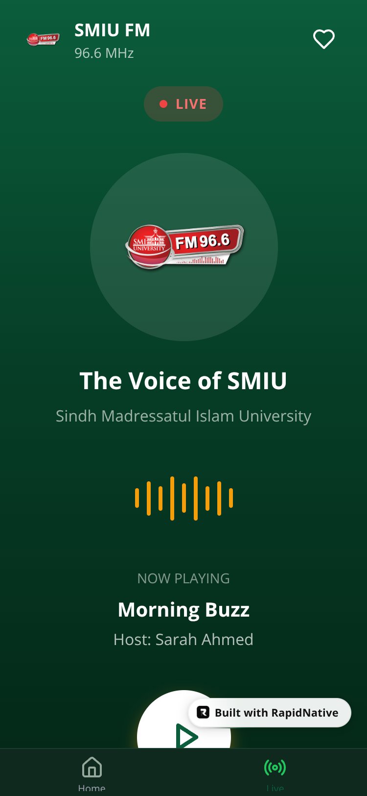 SMIU FM 96.6 screen 2