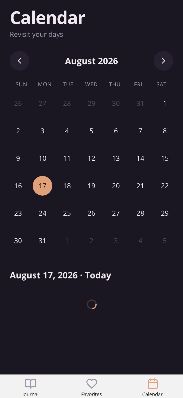 Journal screen 2
