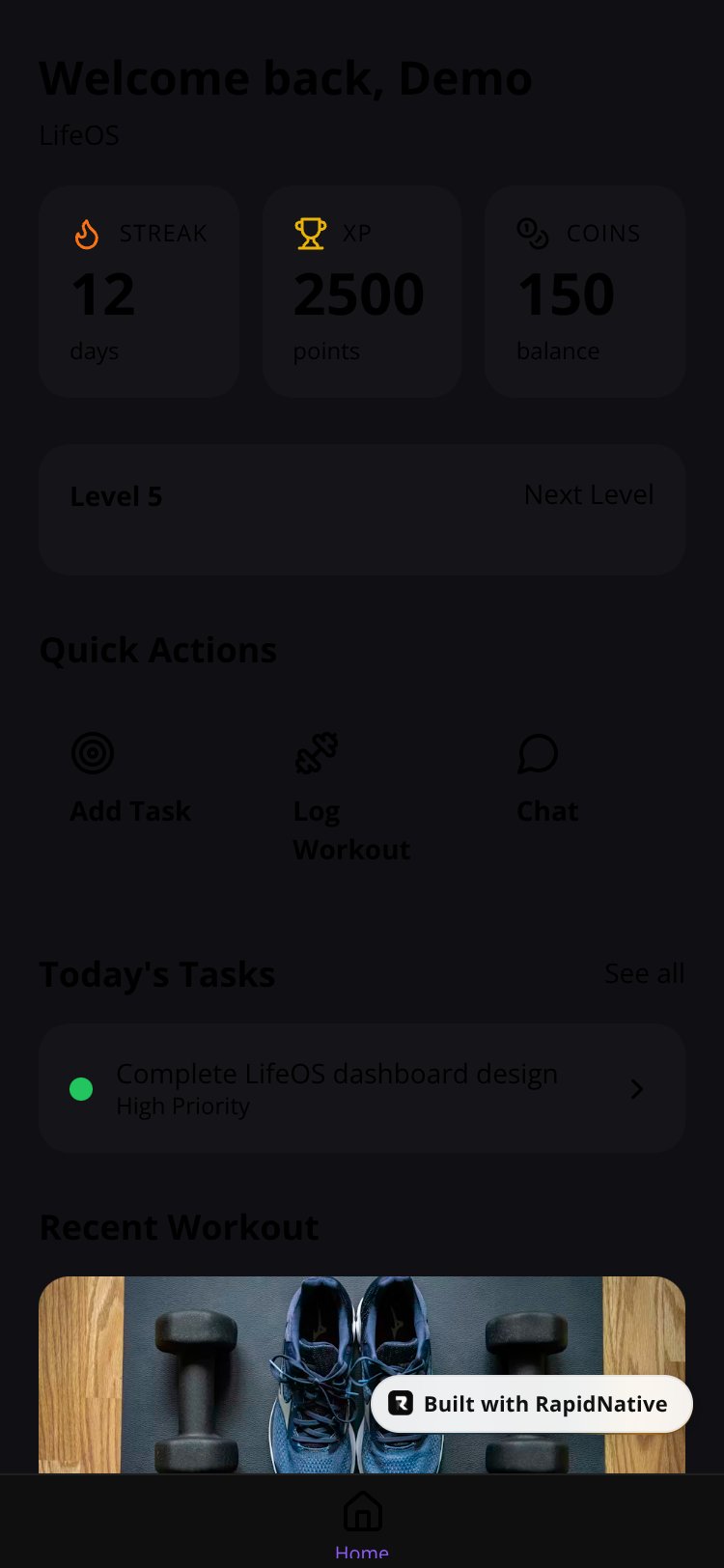 LifeOS screen 3