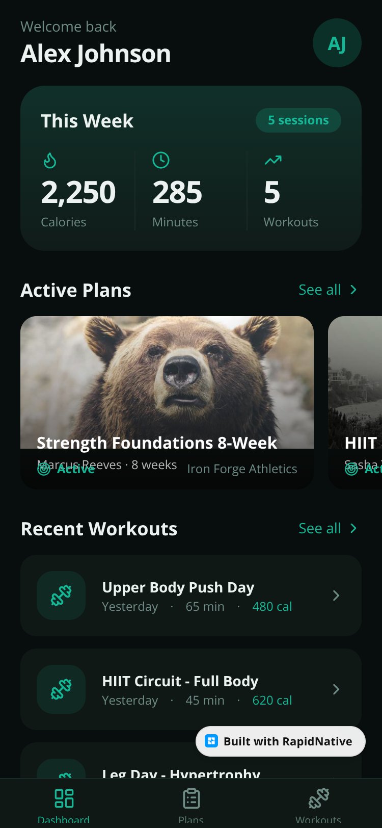 FitForge screen 2