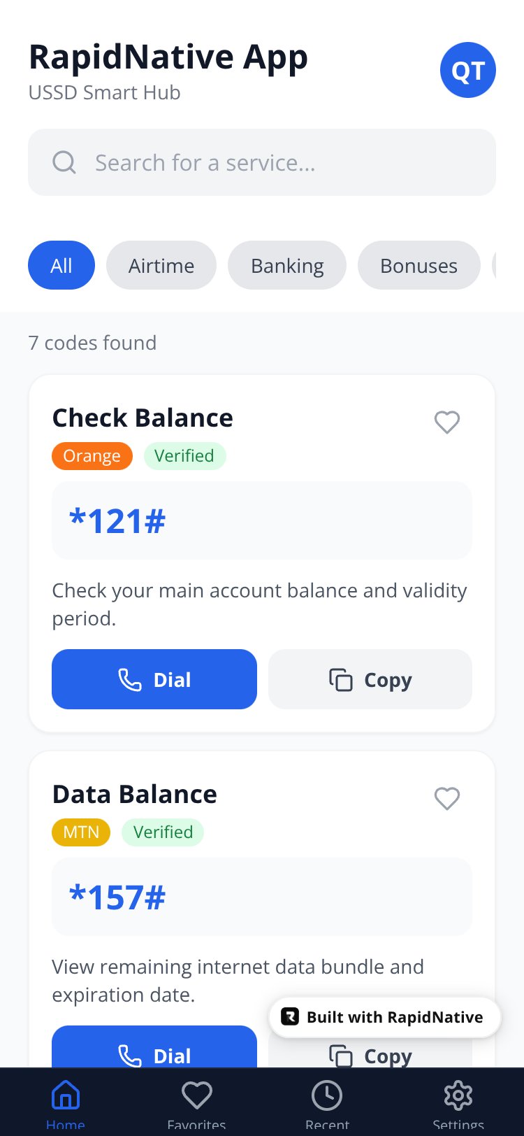RapidNative App screen 4