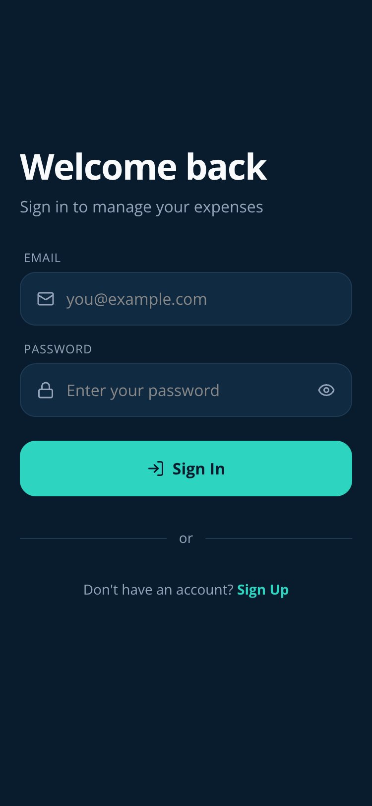 Expense Tracker screen 1