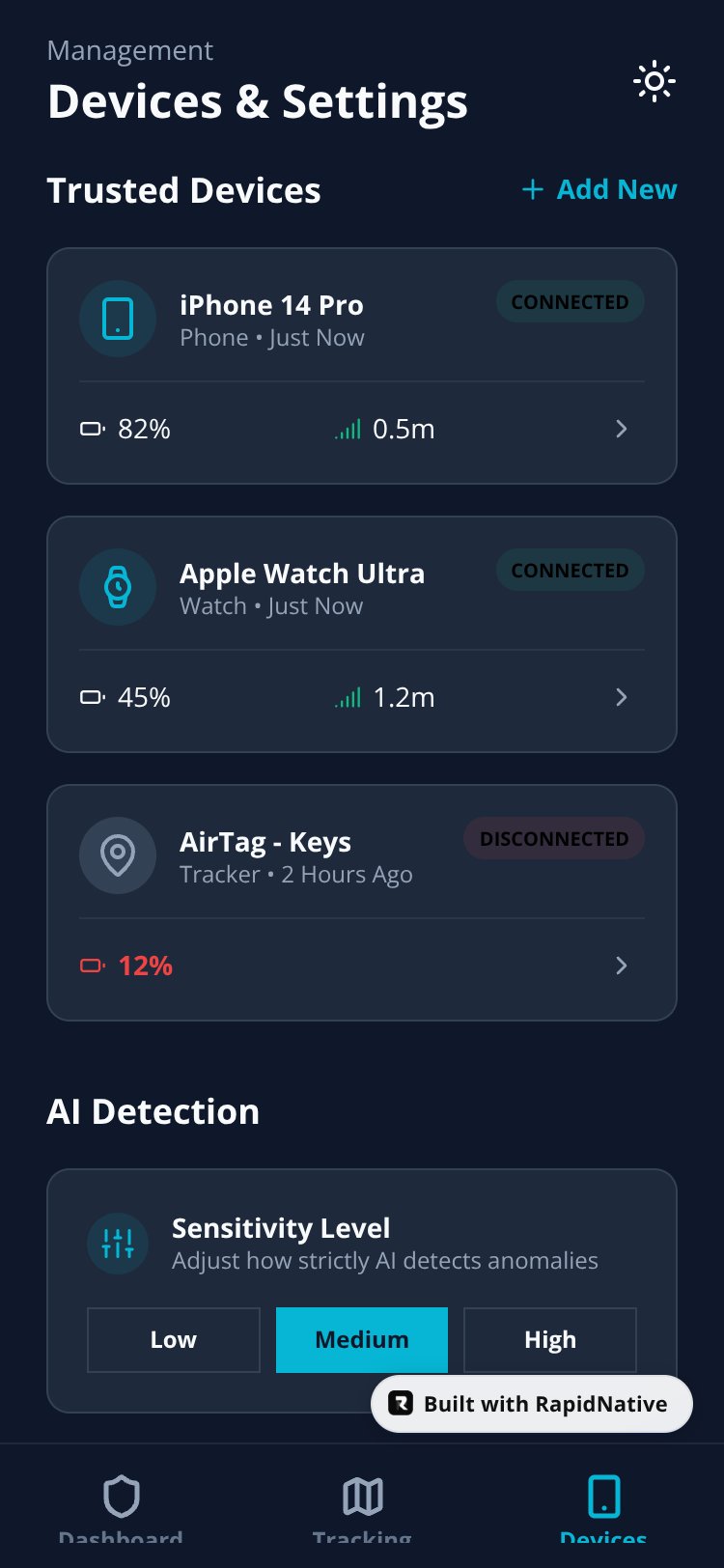 SecureTrack AI screen 1