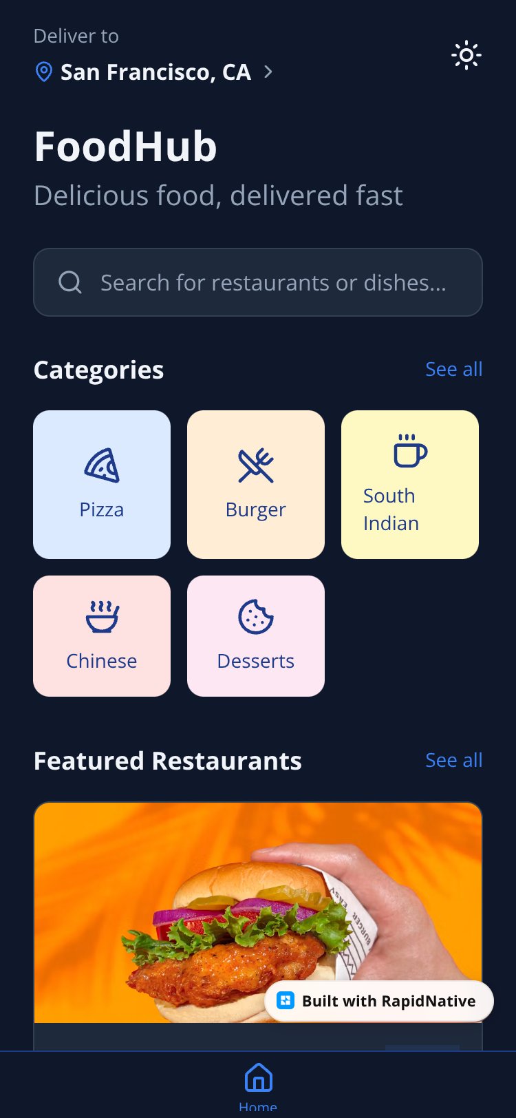 FoodHub screen 1