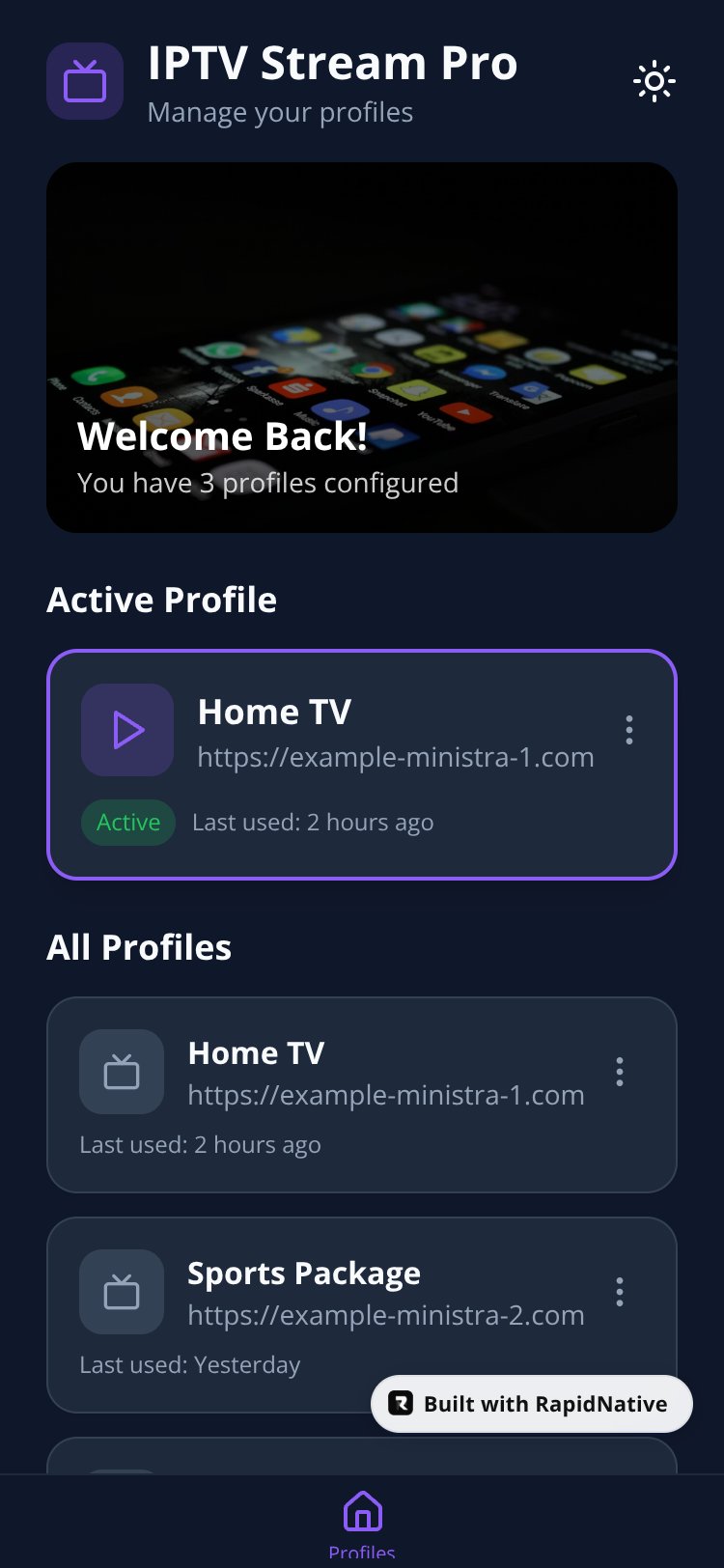IPTV Stream Pro screen 1