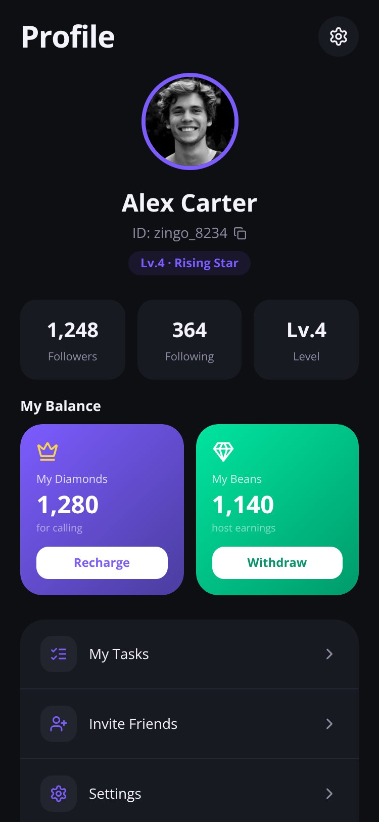 Zingo Live screen 3