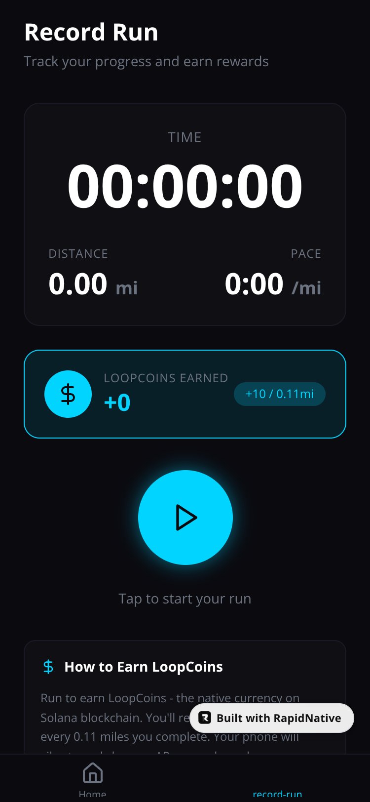 Loop Fitness screen 2