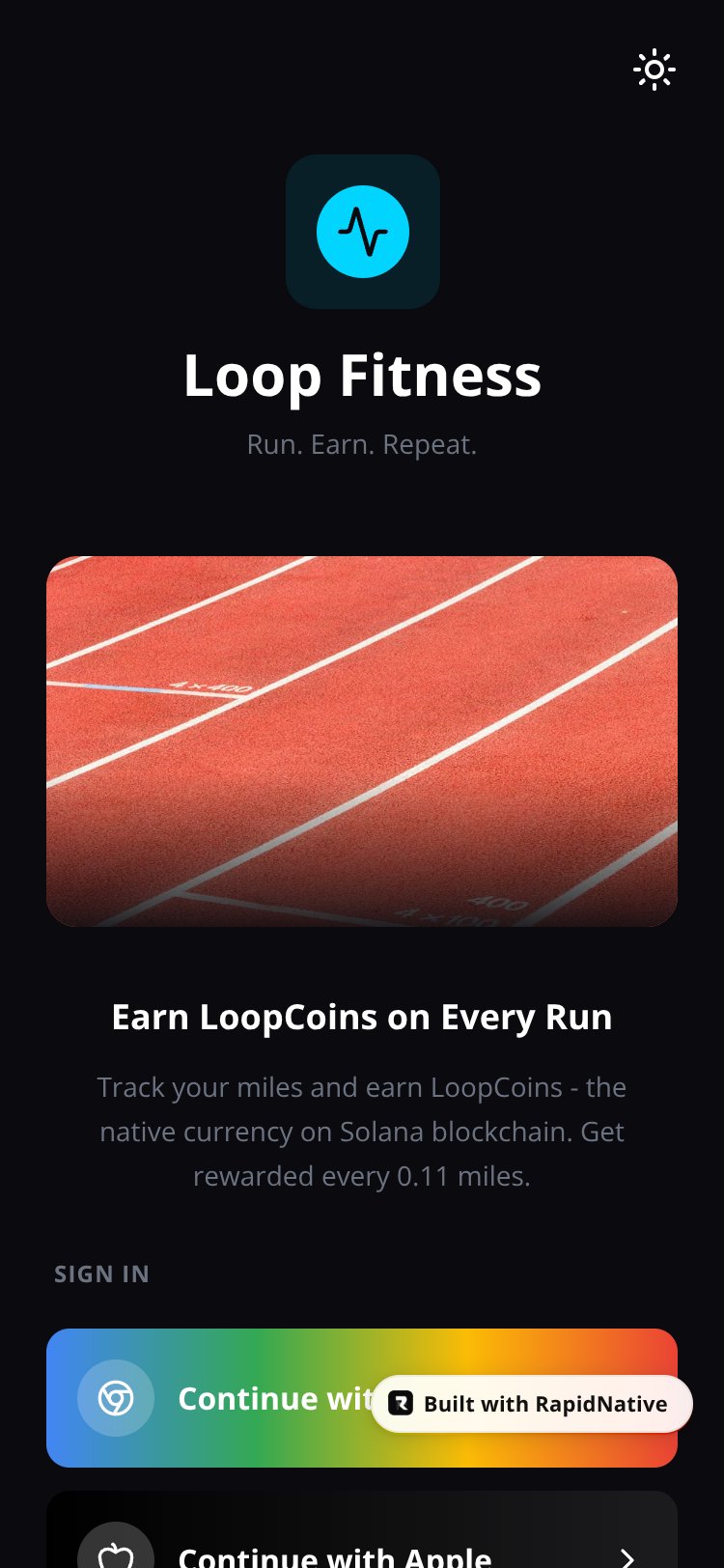 Loop Fitness screen 3