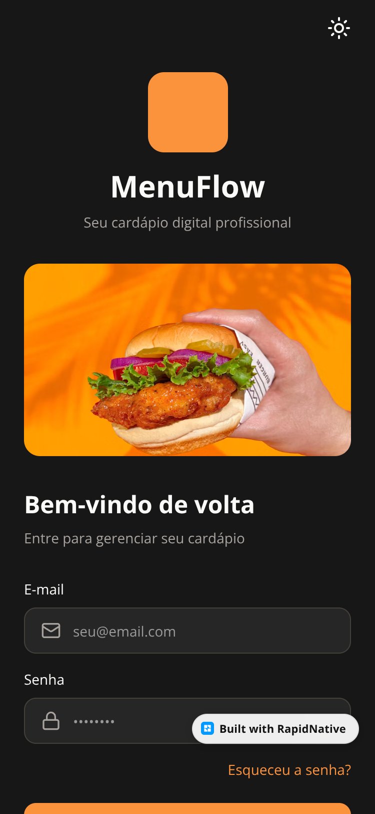 MenuFlow screen 2
