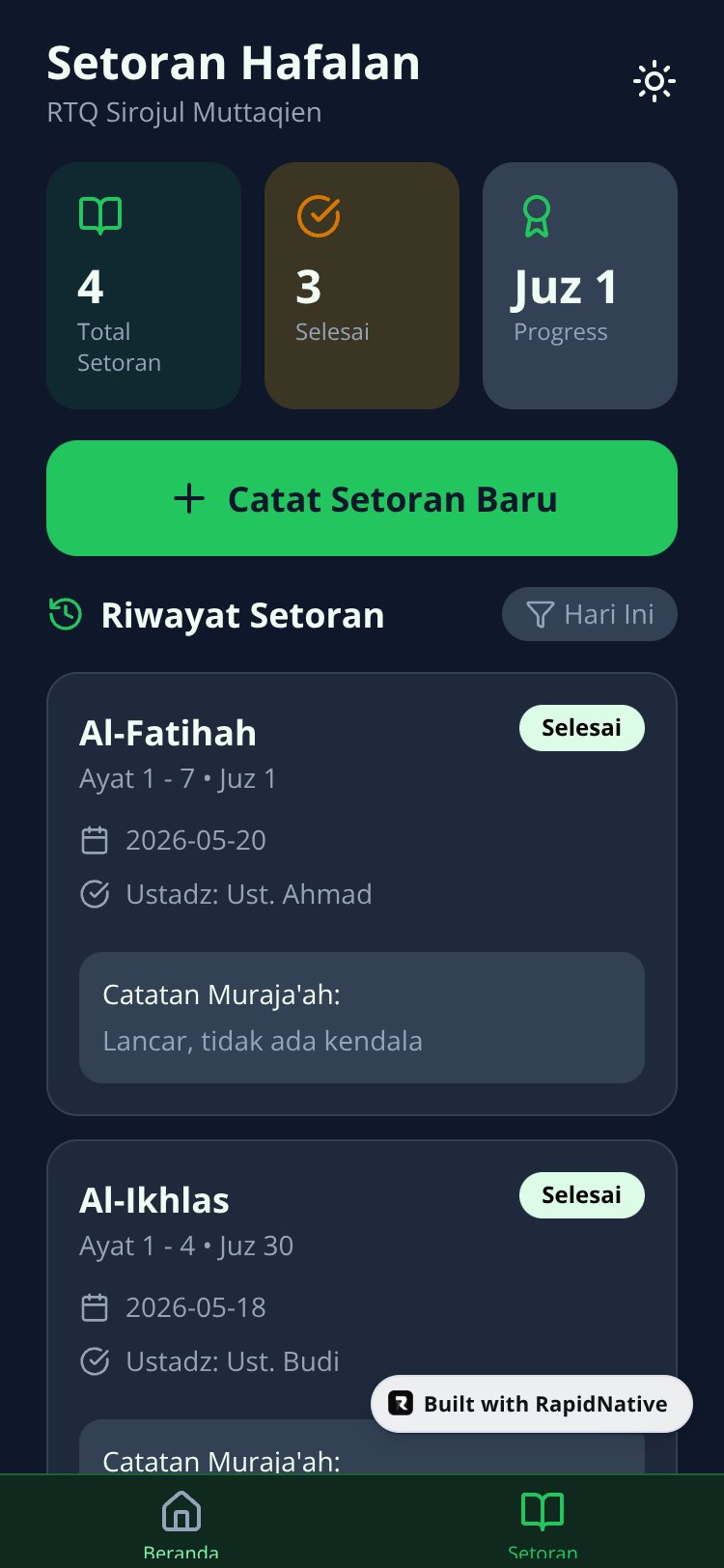 RTQ Sirojul Muttaqien screen 1