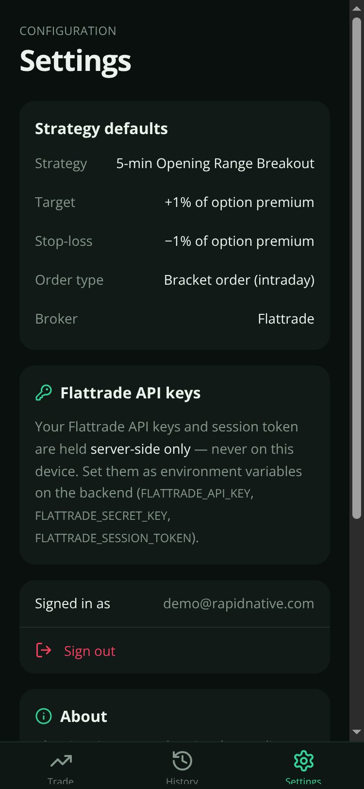 Algo ORB Trader screen 5