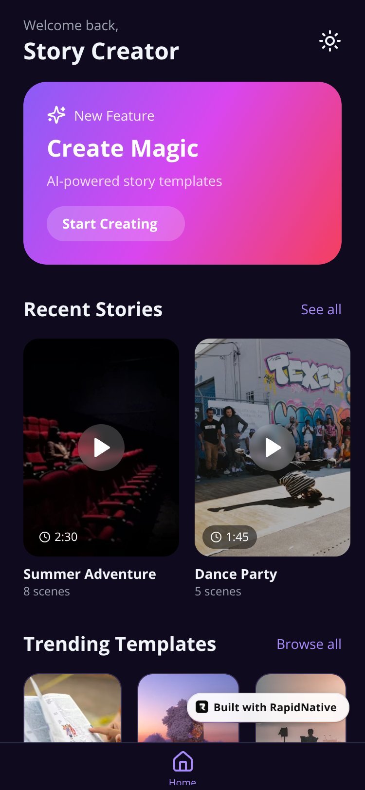 StoryMaker screen 1