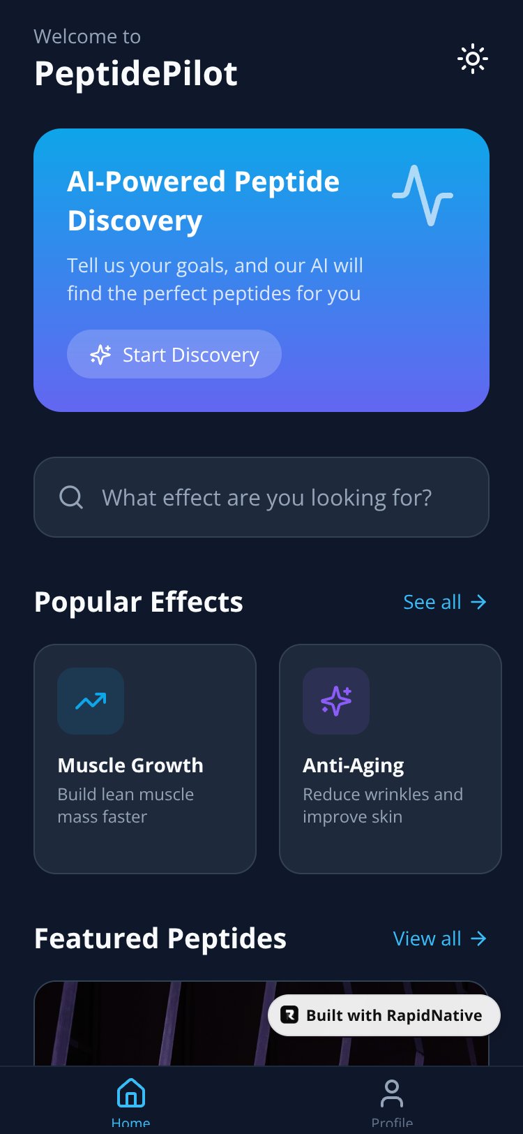 PeptidePilot screen 1