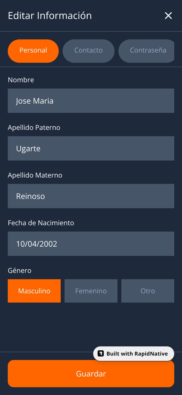 Donor Profile screen 2