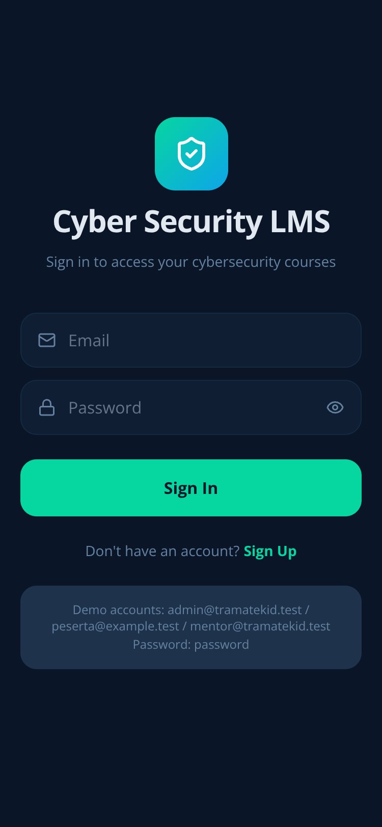 Cyber Security LMS screen 1