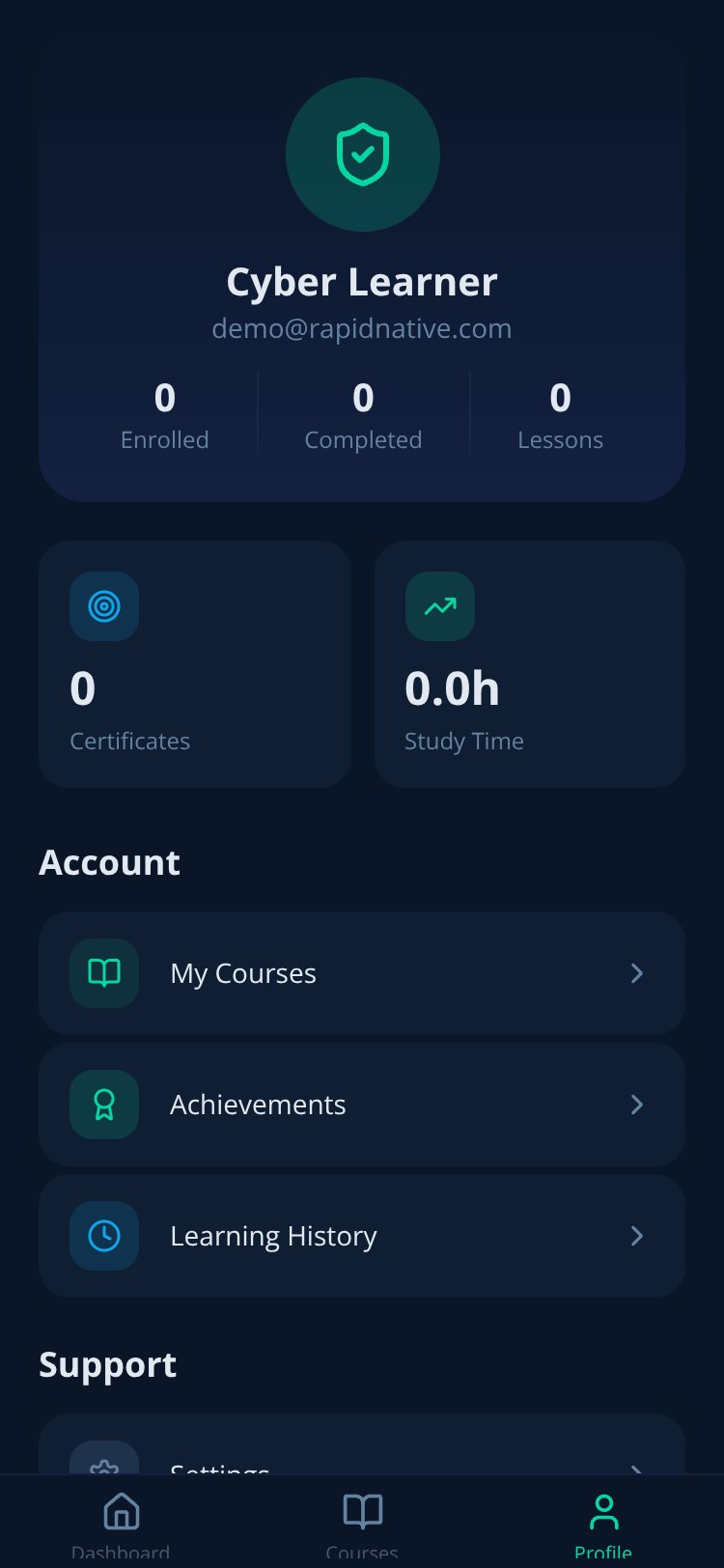 Cyber Security LMS screen 5
