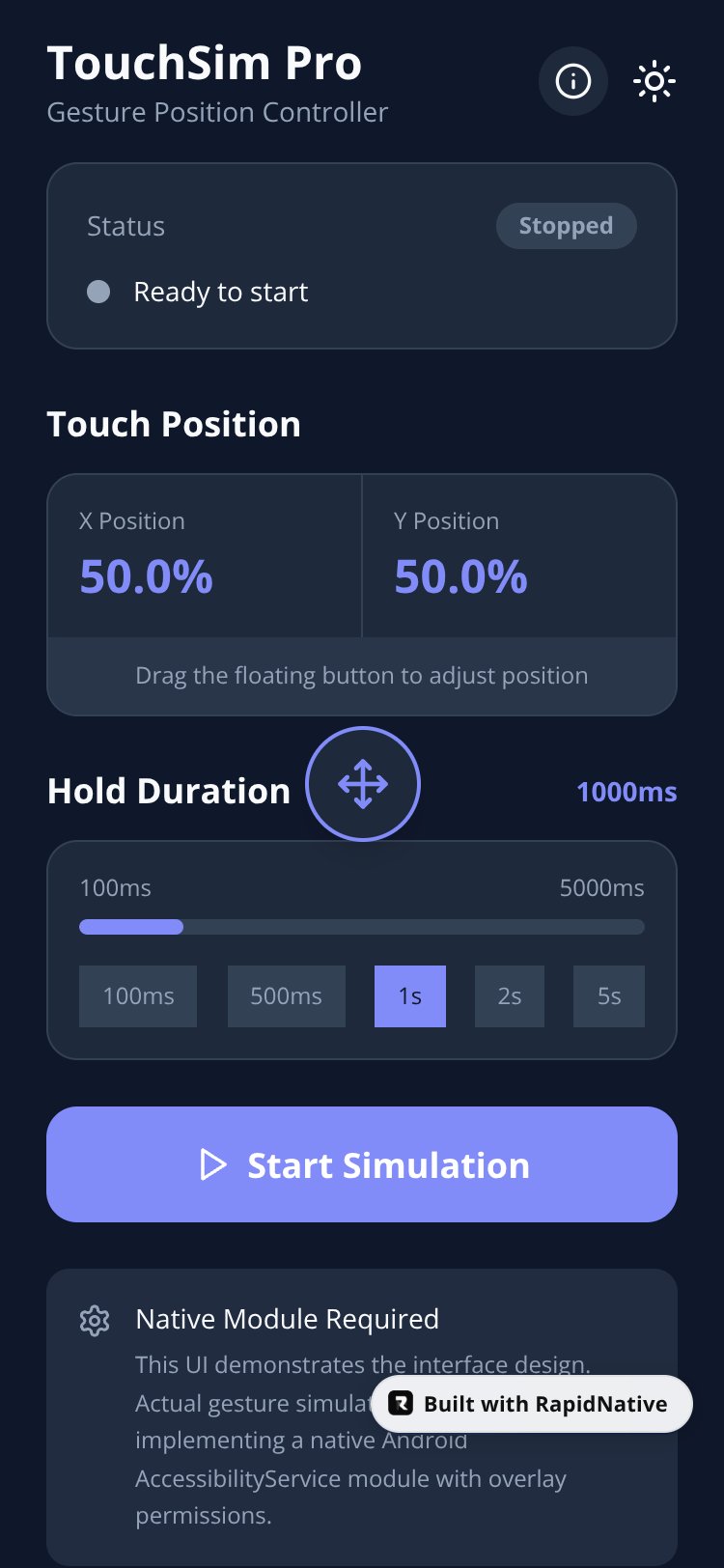 TouchSim Pro screen 1