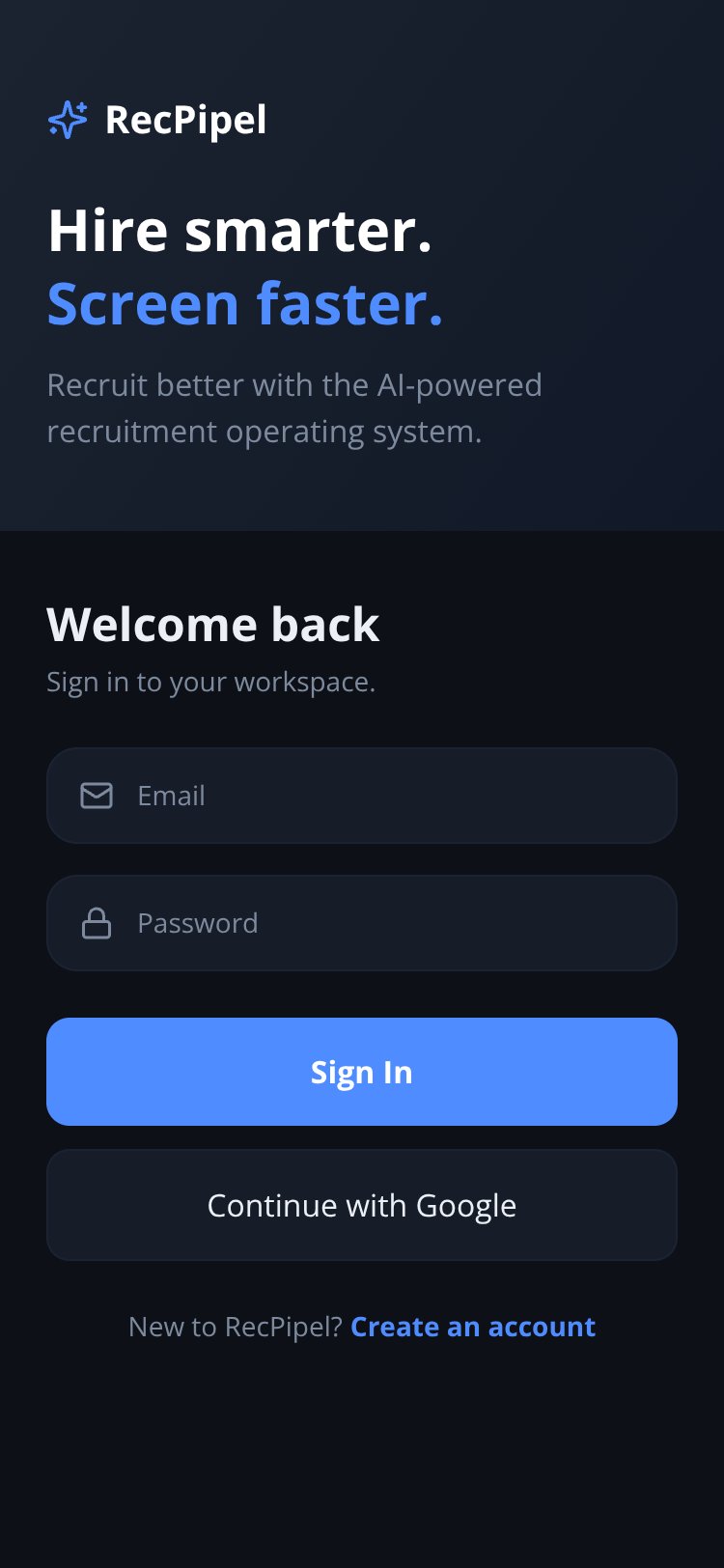 RecPipel screen 1