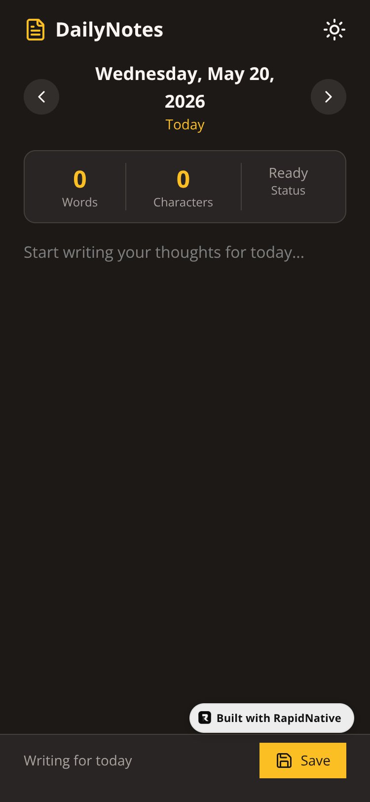 DailyNotes screen 1