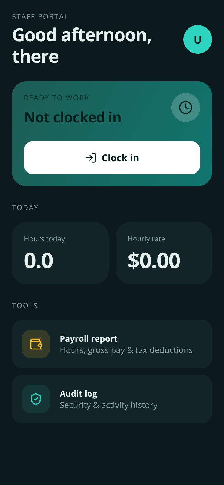 Staffly screen 2