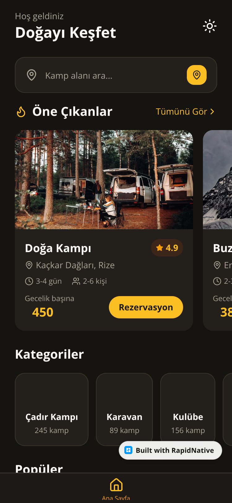 CampFinder screen 1