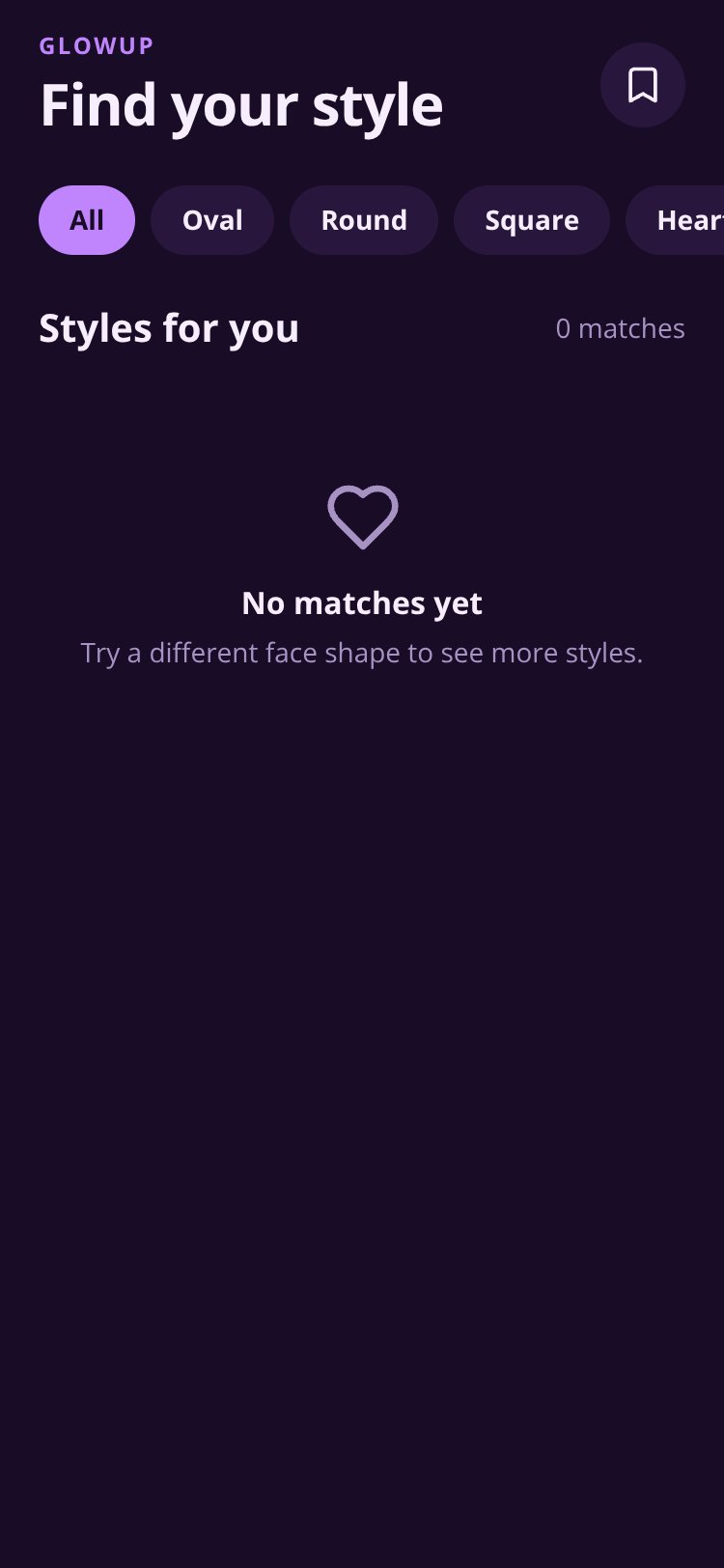 GlowUp screen 2