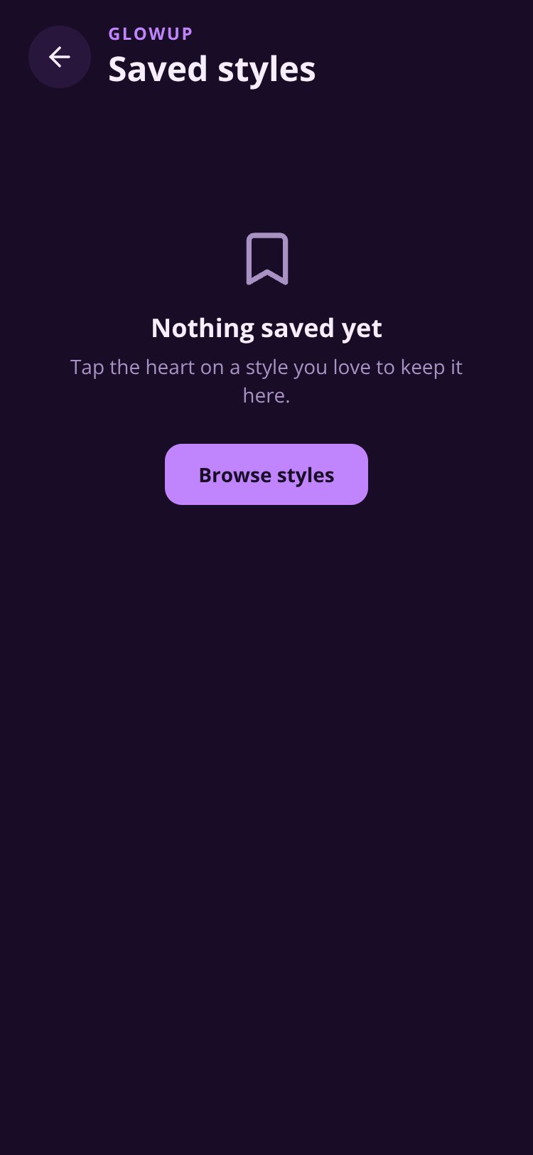 GlowUp screen 3
