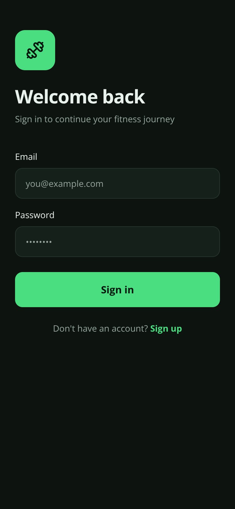 PulseFit screen 1