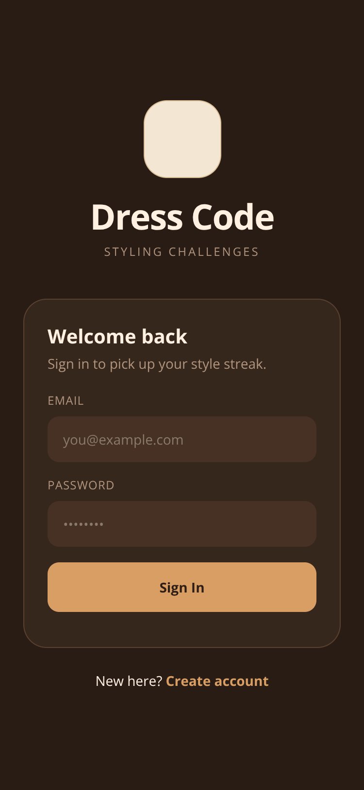 Dress Code screen 1