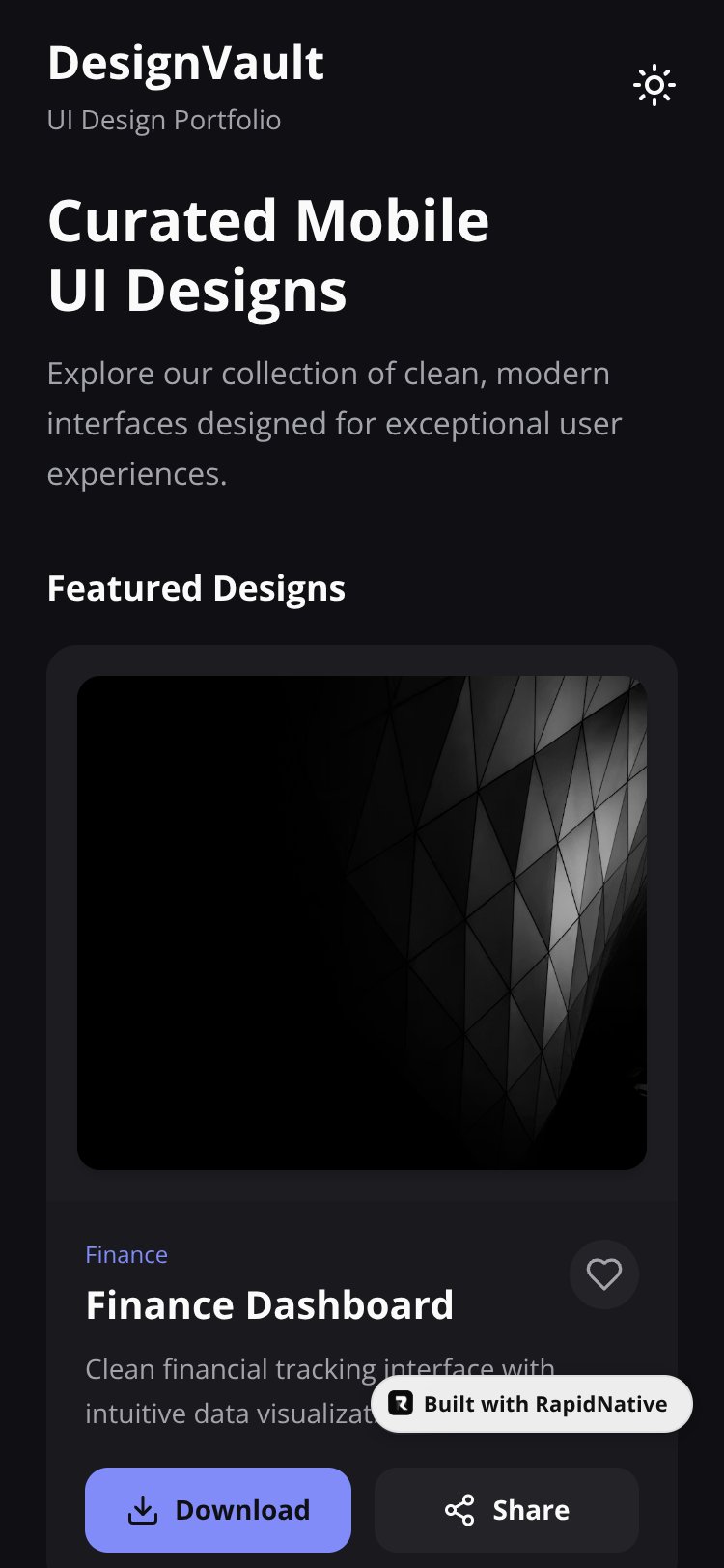 DesignVault screen 1