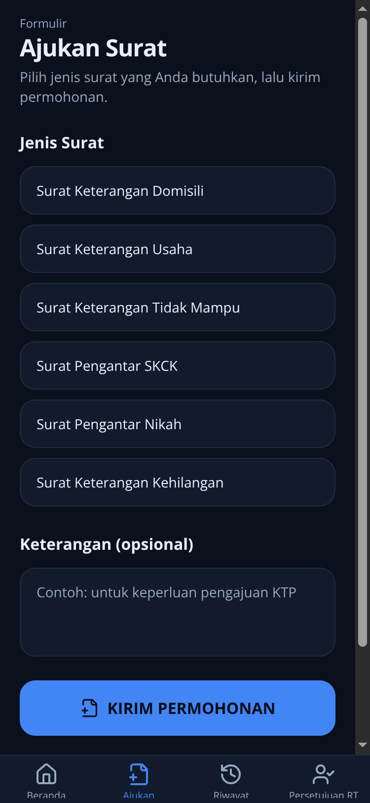 SuratPengantarRT screen 5