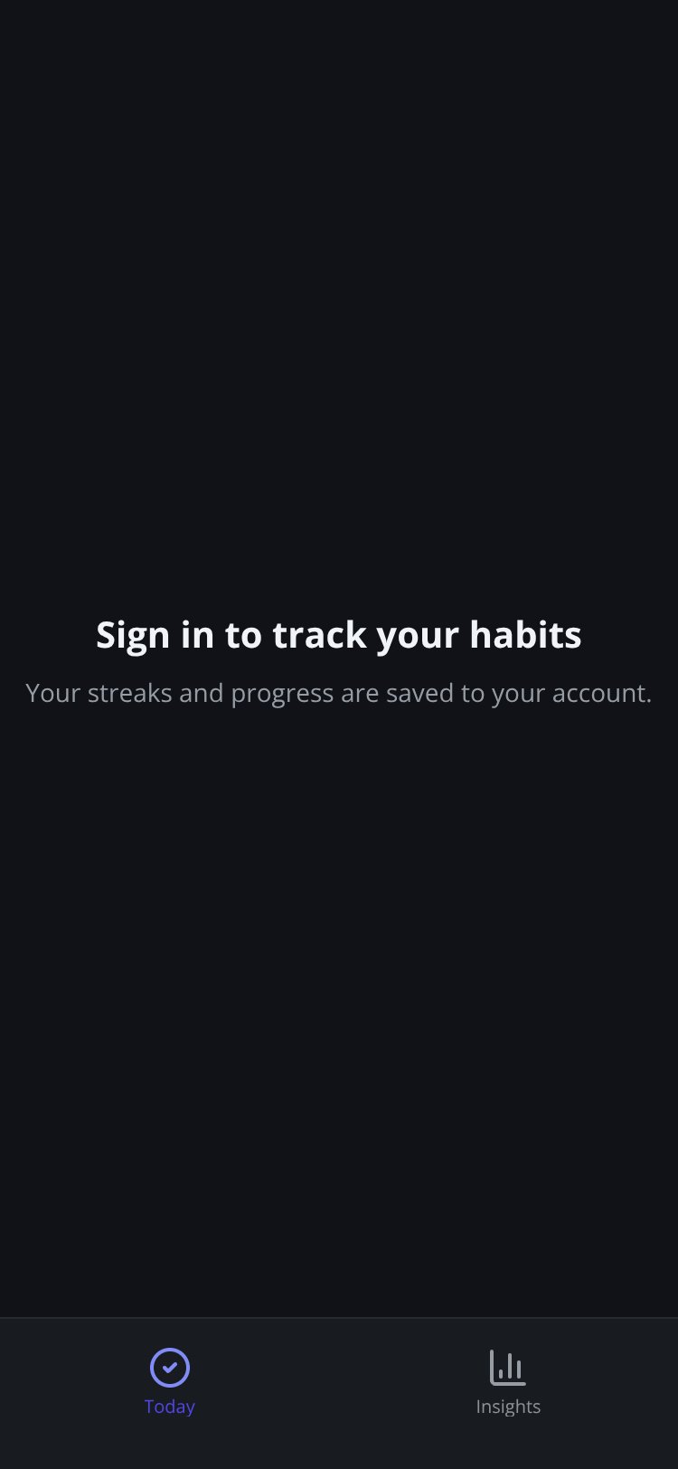 Habit Tracker screen 1
