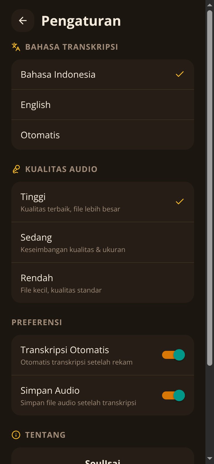 VoiceNote screen 2