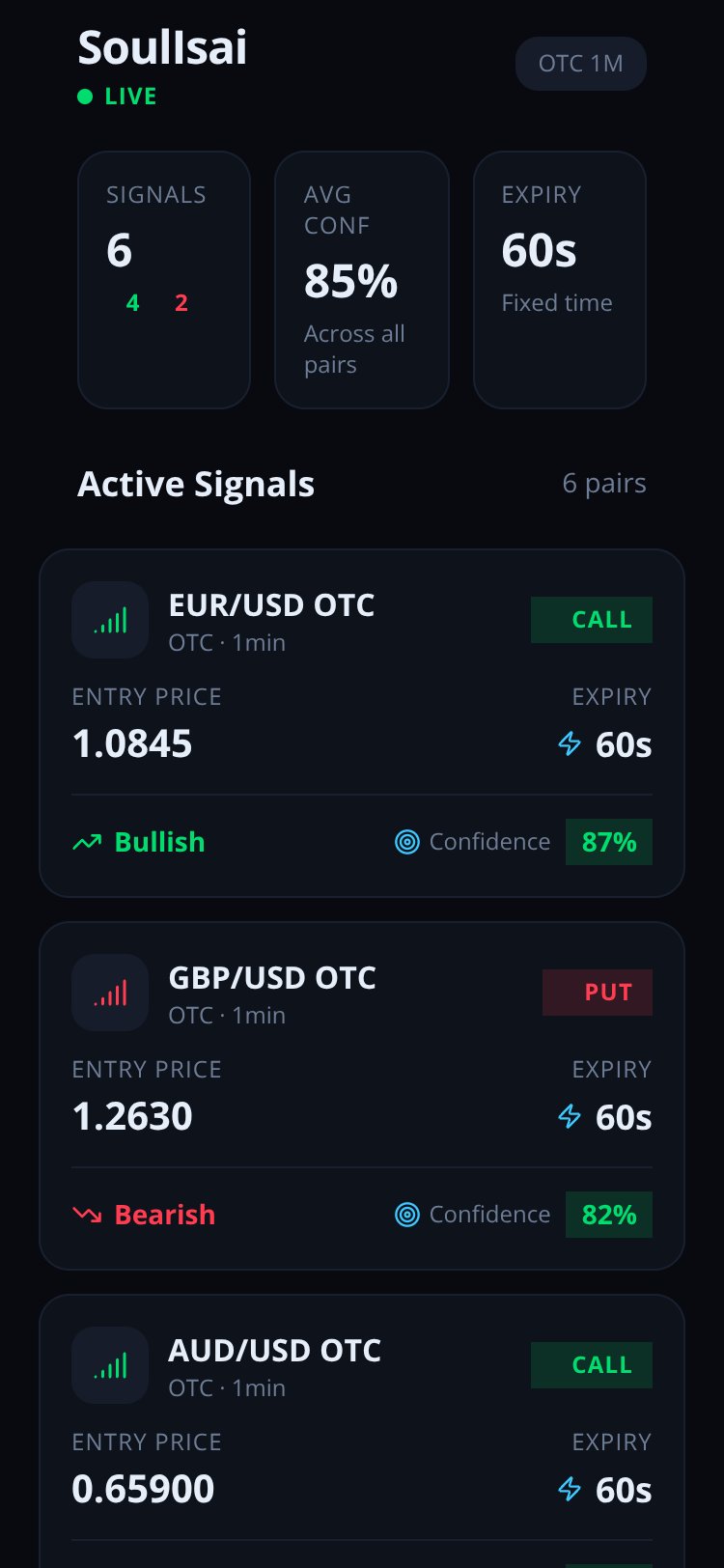 Quotex Signals screen 1