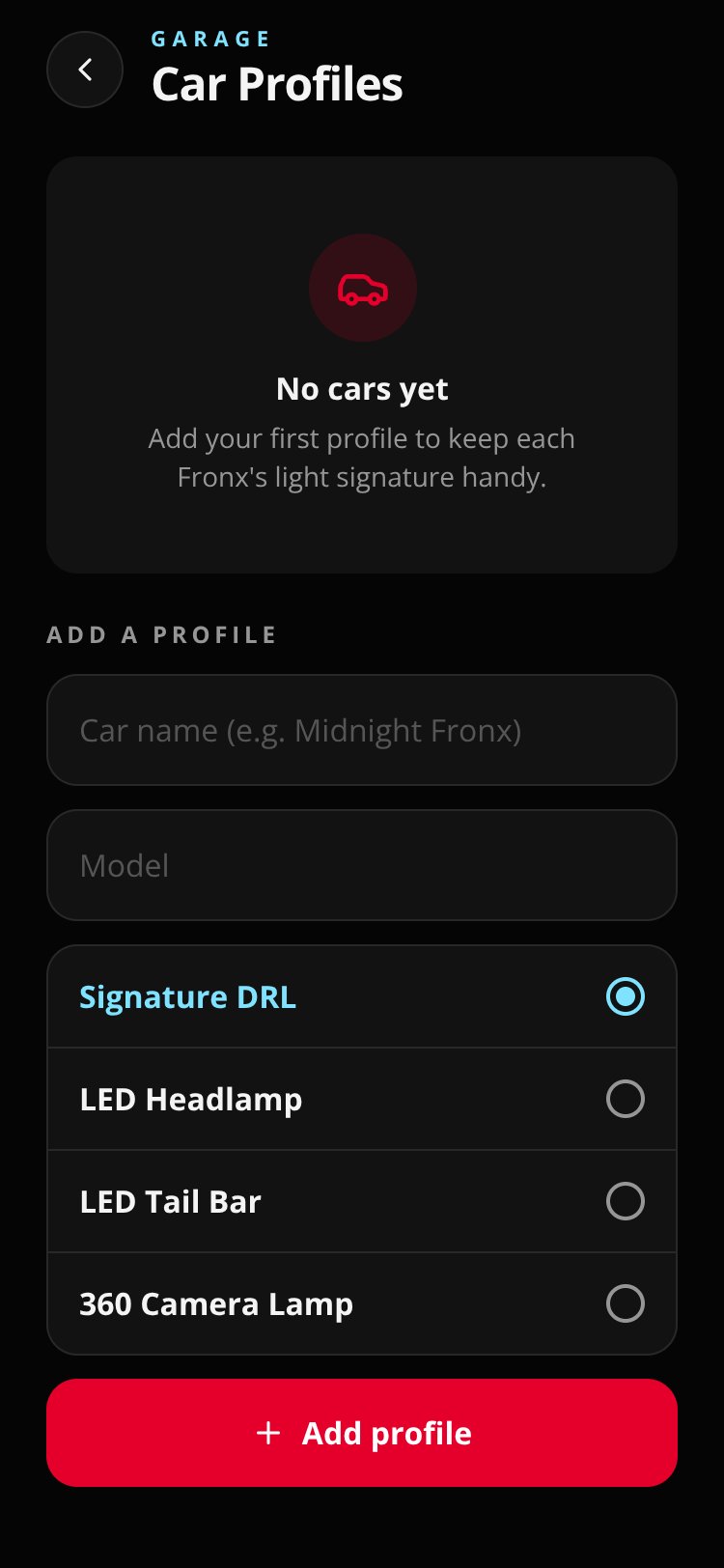 Fronx Lights screen 2