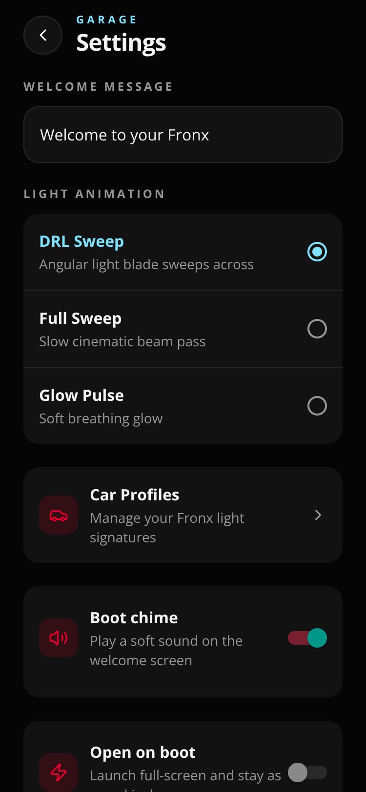 Fronx Lights screen 3