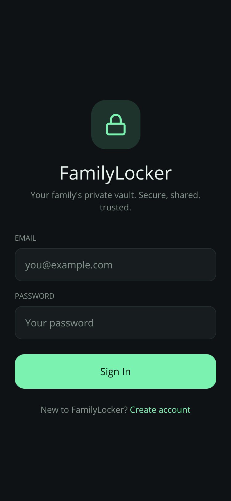 FamilyLocker screen 1