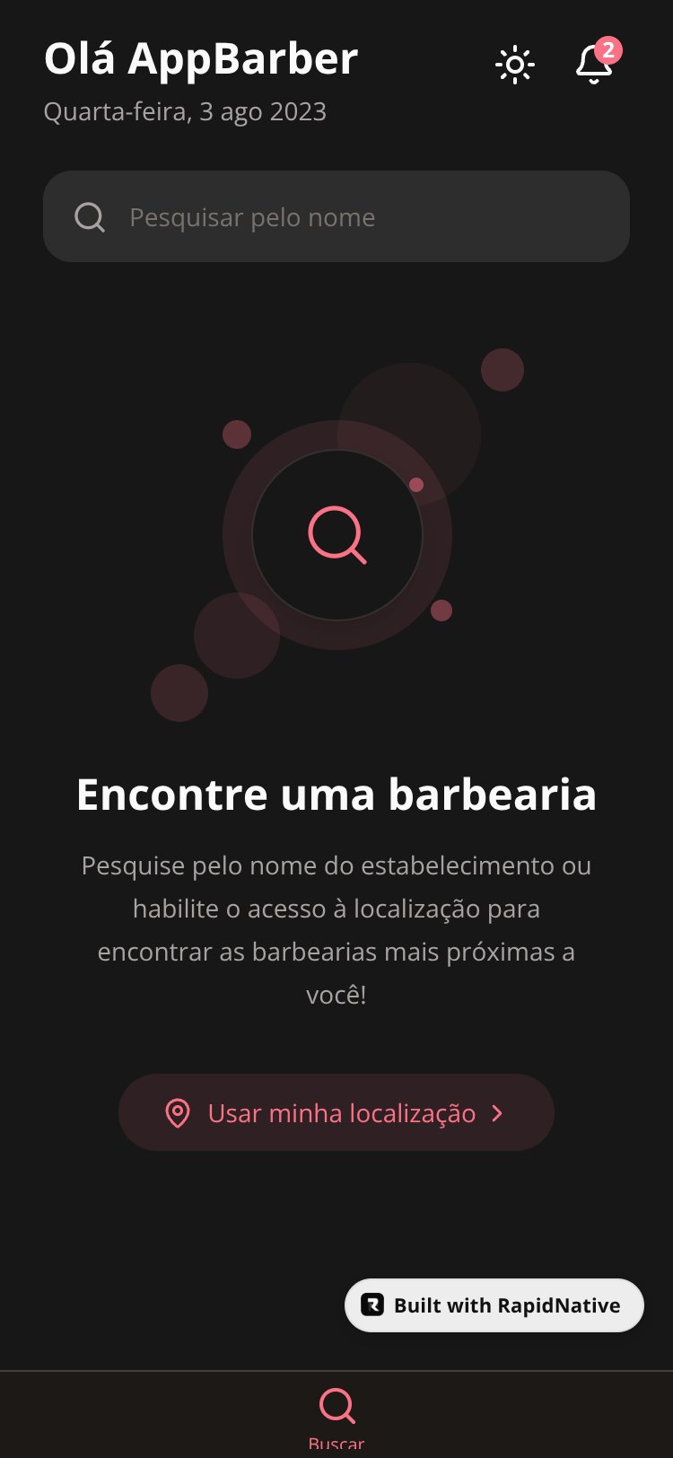 AppBarber screen 1