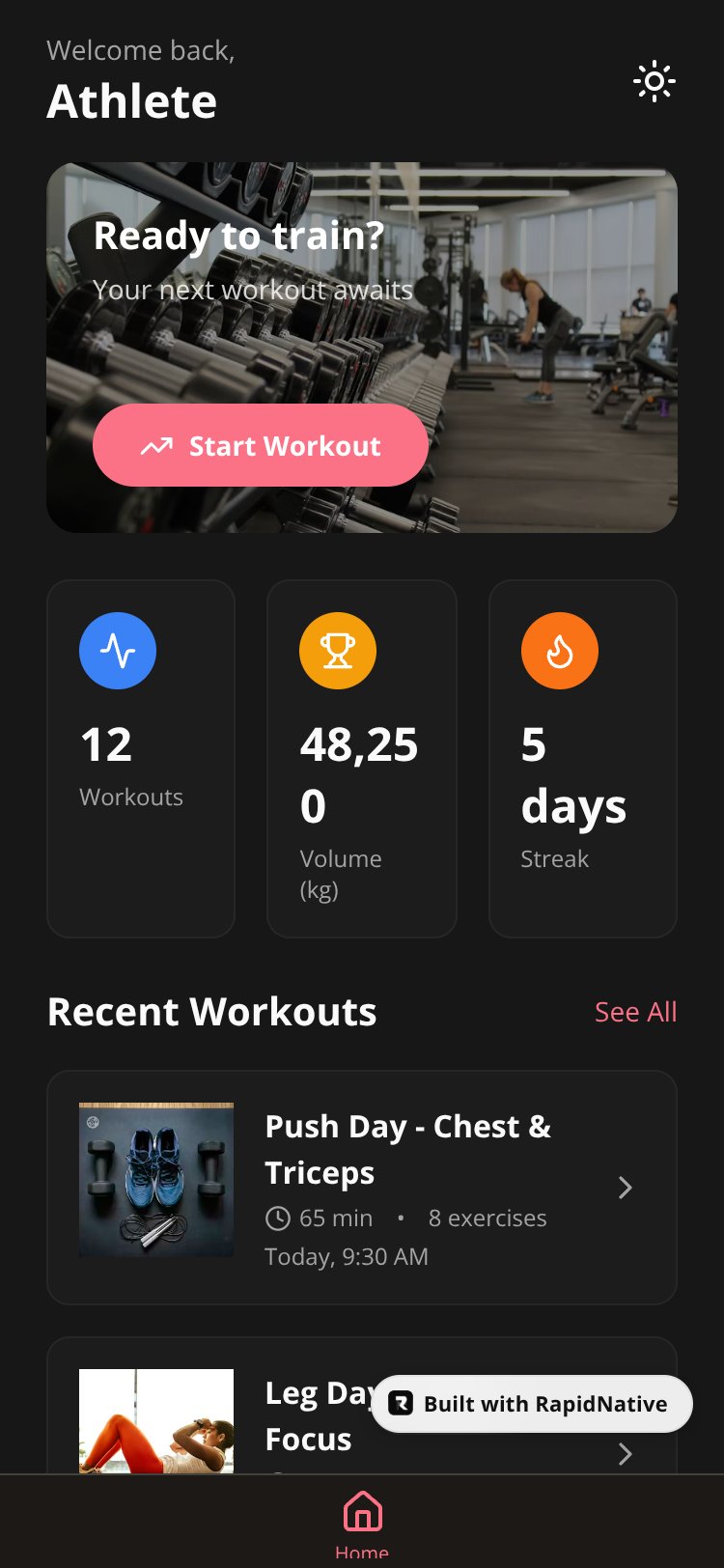 FitTrack Pro screen 1