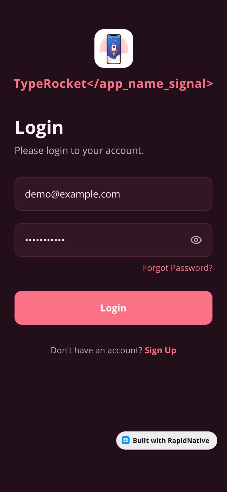 TypeRocket</app_name_signal> screen 4
