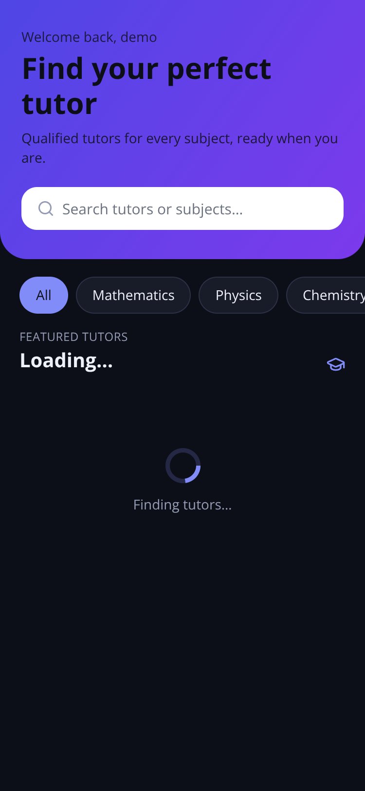 Tutor Konnect screen 2