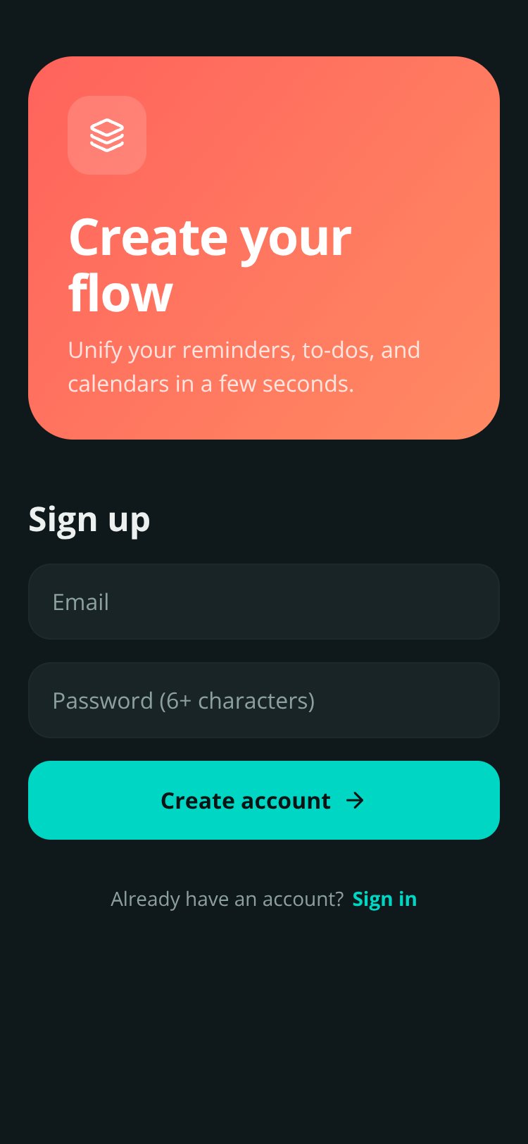 Unified Flow screen 2