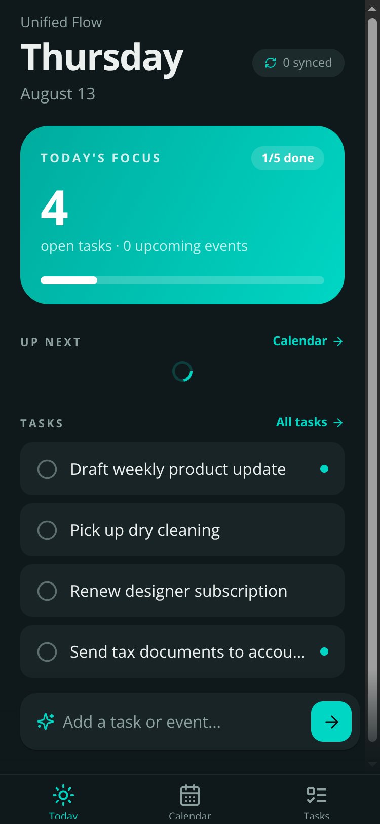 Unified Flow screen 4