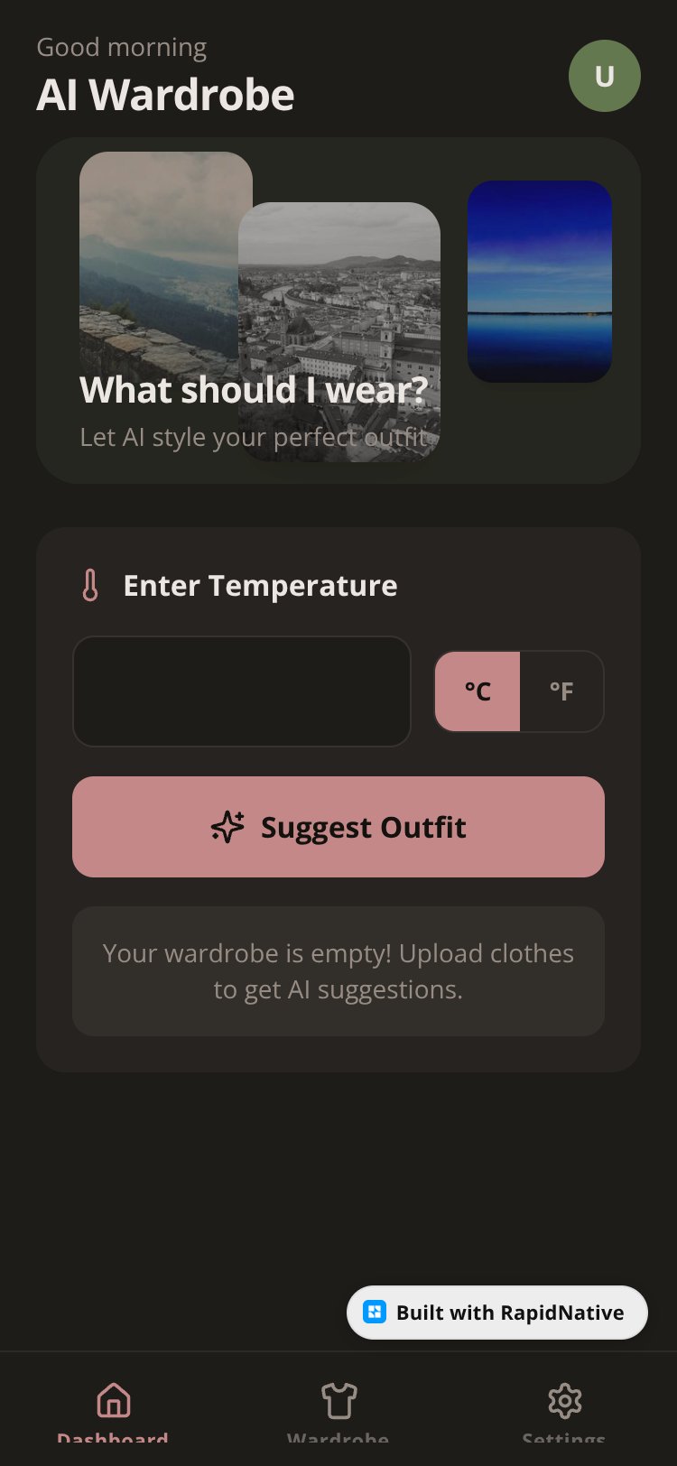 AI Wardrobe screen 1