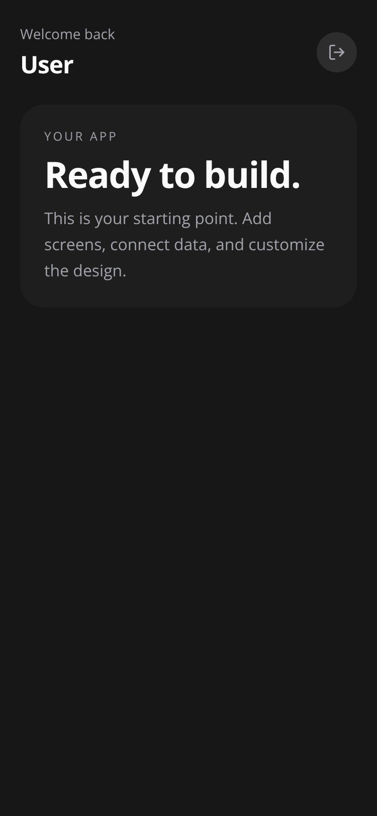 RapidNative App screen 1