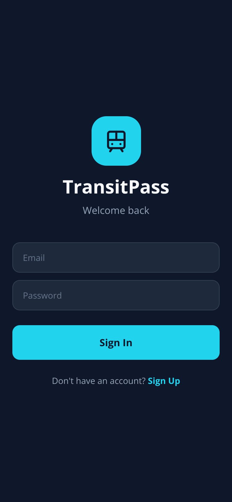 TransitPass screen 1