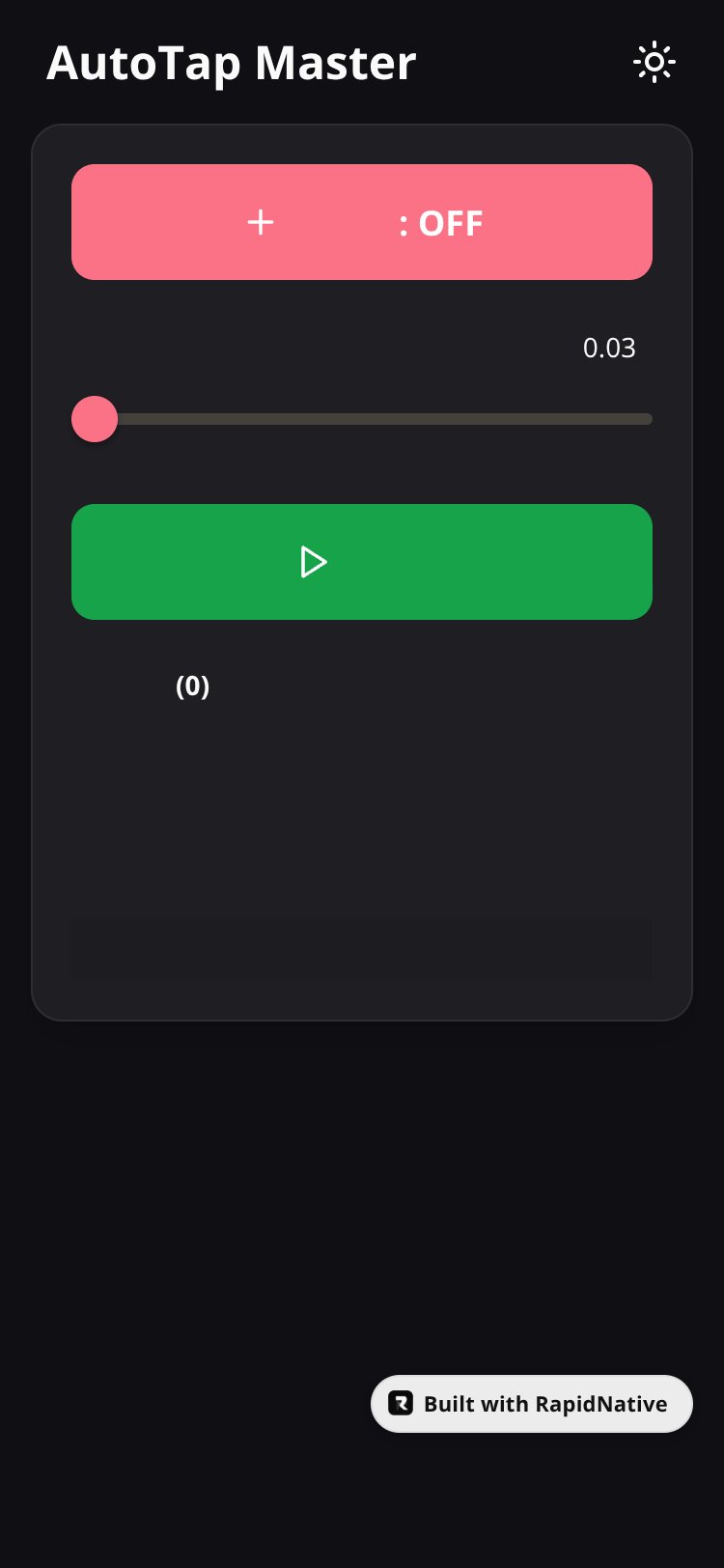 AutoTap Master screen 1